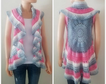 Wagon Wheel Circular Vest Crochet Pattern *PDF FILE ONLY* Instant Download