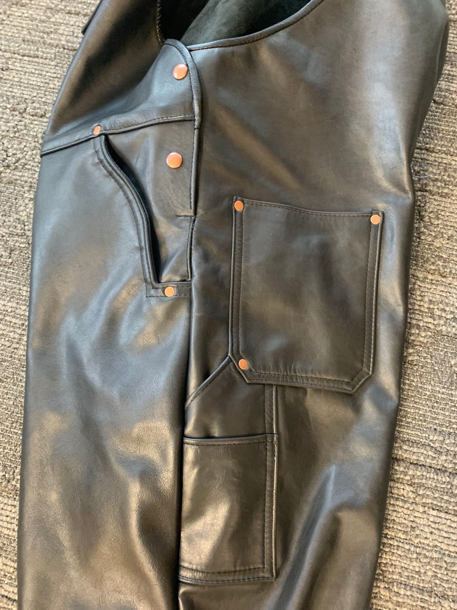 Leather Bib Overalls Etsy