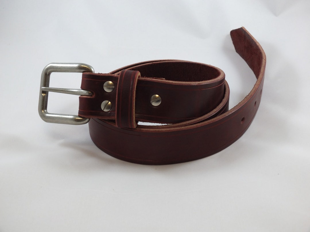 Burgundy Belt With Removable Square Buckle 1.5 Wide - Etsy