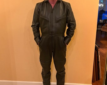 Leather flight suit