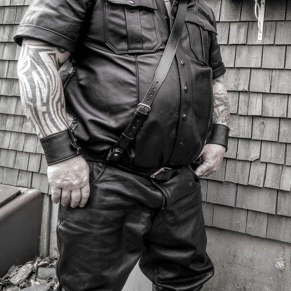 Mens Short Sleeve Leather Shirt Etsy