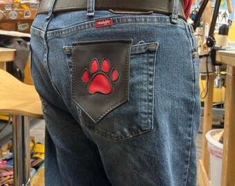 Puppy paw or dog bone flag w/inside pocket