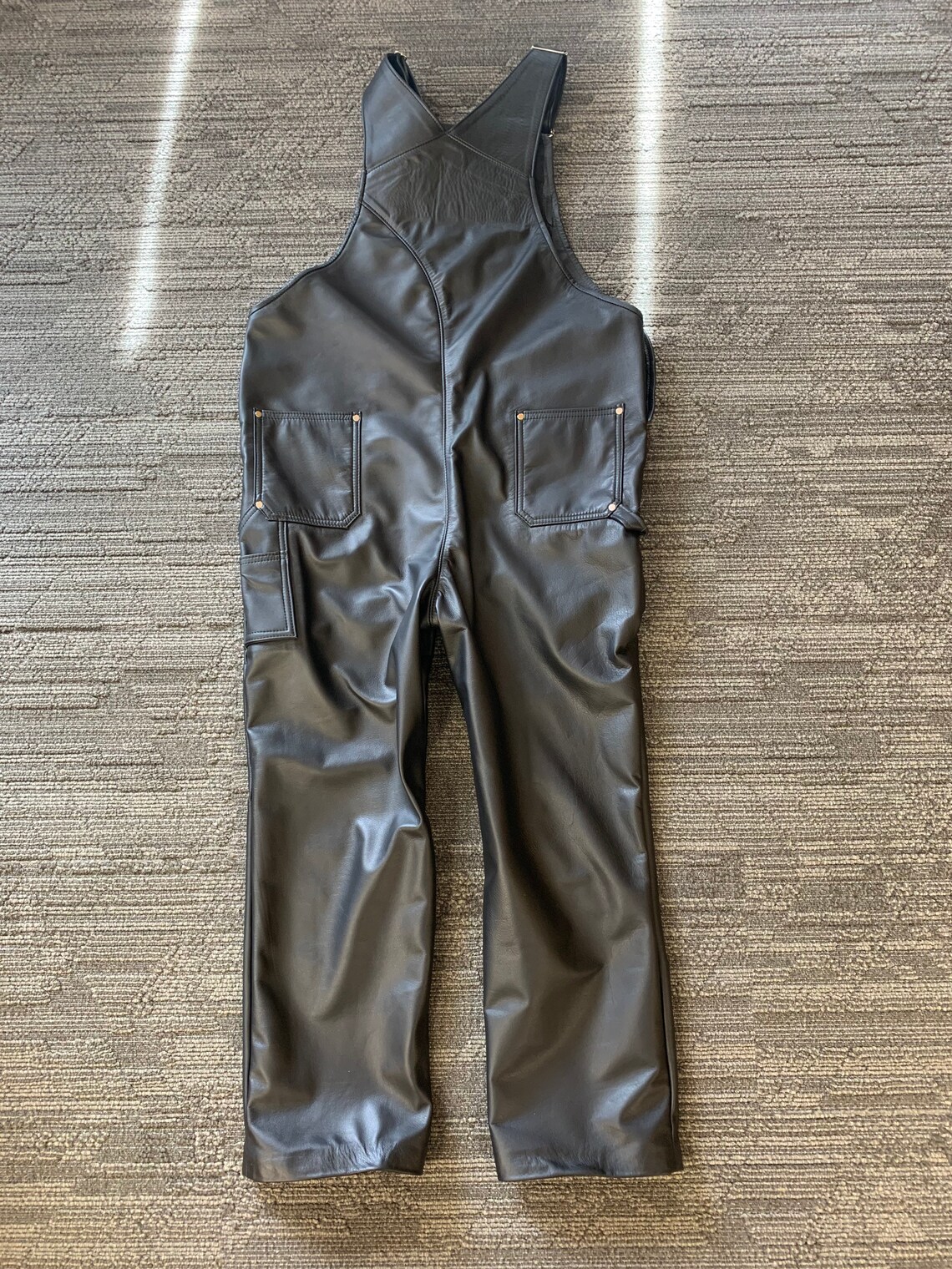 Leather Bib Overalls Etsy