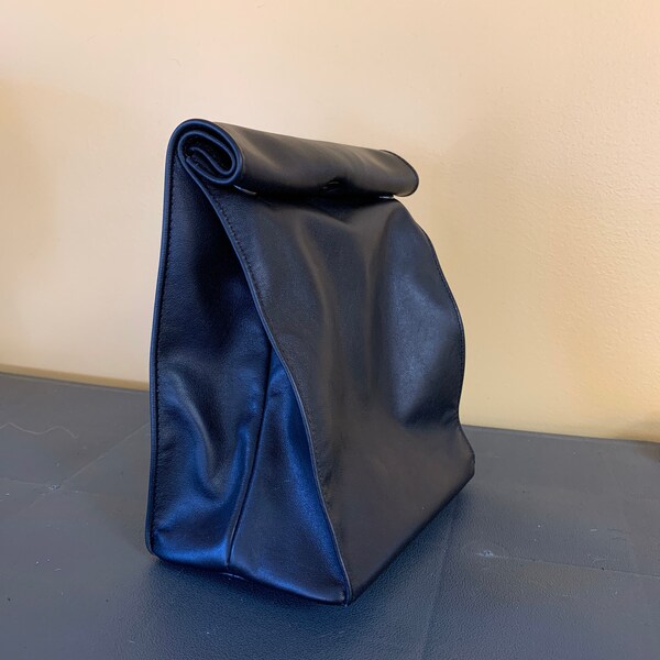 Leather Lunch Bag Etsy