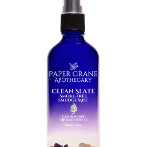 CLEAN SLATE Smoke Free Smudge Mist Gem-Infused Aromatherapy Gem Elixir Crystal Healing image 1