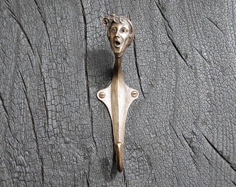 Art Deco Bronze Wall Hook: 1920s Jazz Sculpture Hanger. No. 5