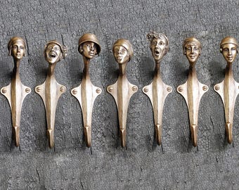 Artistic Art Deco Bronze Wall & Hat Ornamental Hangers