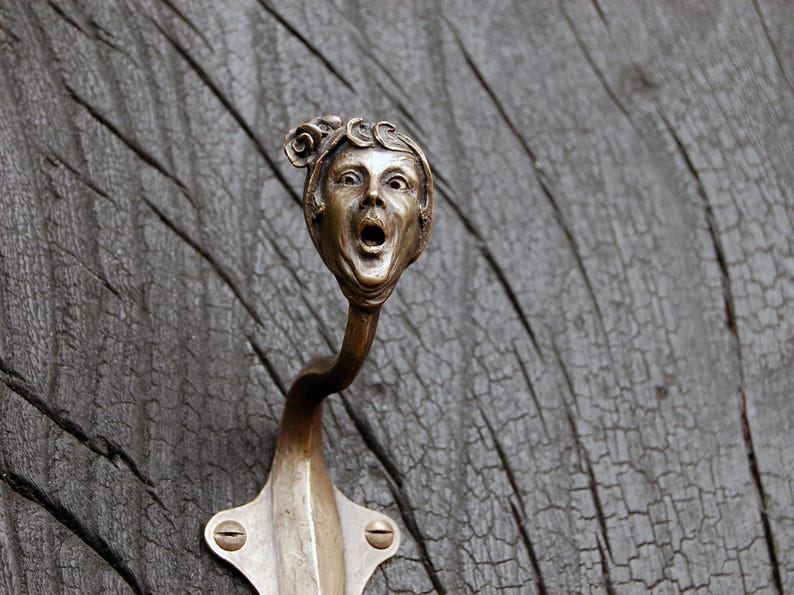 Gancho de pared Art Déco de bronce: colgador de escultura de jazz de los años 20. N.° 5 imagen 5