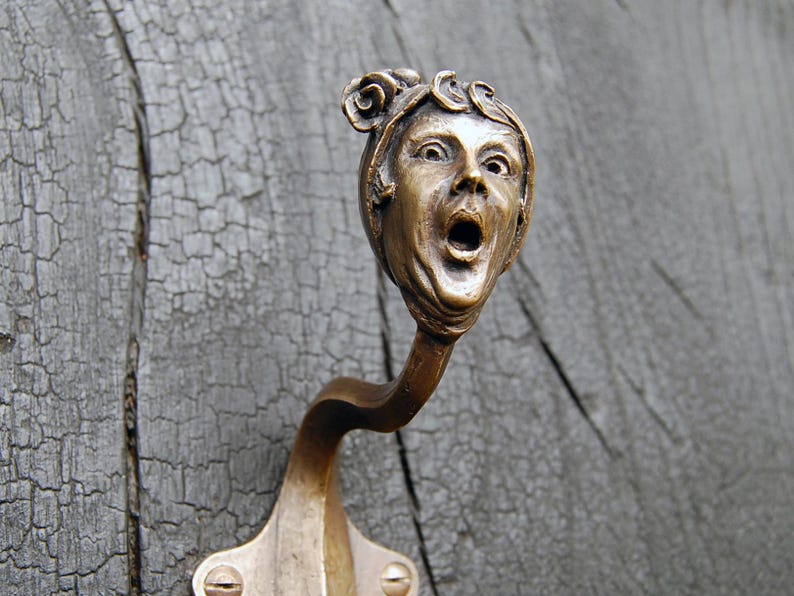 Gancho de pared Art Déco de bronce: colgador de escultura de jazz de los años 20. N.° 5 imagen 7