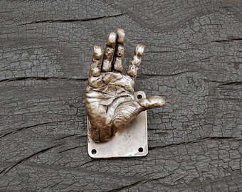 Patère murale en bronze massif : décoration murale éclectique (10-12 cm) n°1