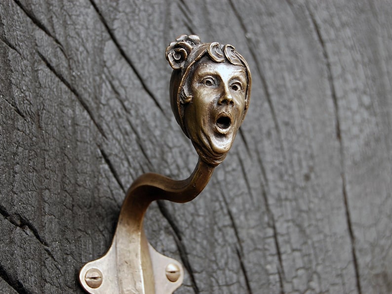 Gancho de pared Art Déco de bronce: colgador de escultura de jazz de los años 20. N.° 5 imagen 6