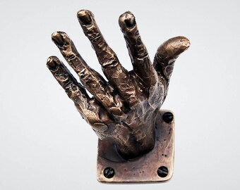 Bronze Hand Hooks For Wall Solid Bronze Hand Coat Hook: Sculptural