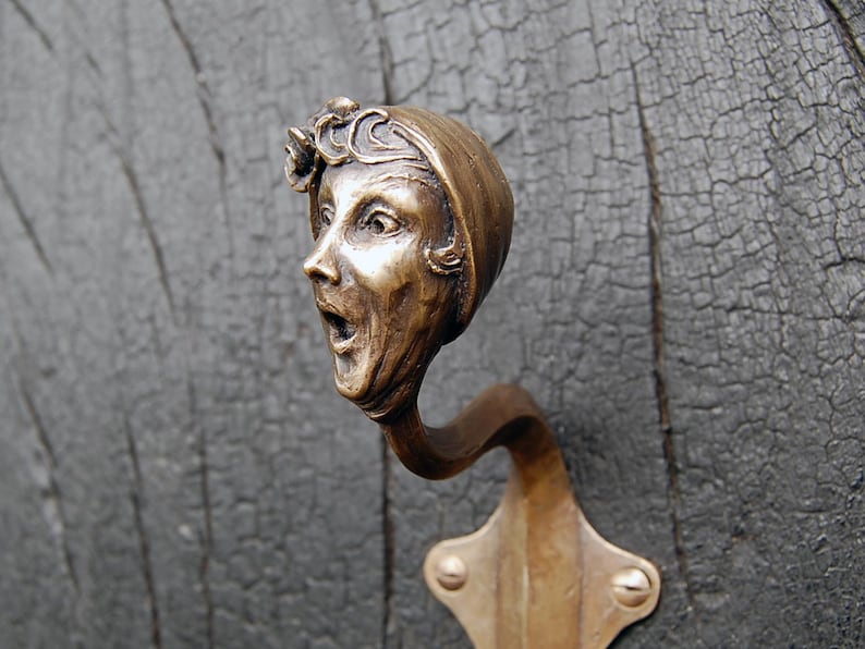Gancho de pared Art Déco de bronce: colgador de escultura de jazz de los años 20. N.° 5 imagen 9