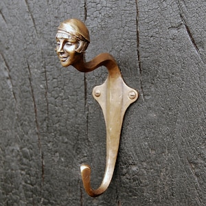 1920's Inspired Art Deco Sculptural Coat Hook 6, exquisite coat hook, jazz flapper, jazz inspired art, 1920s hook, 8th bronze anniversary