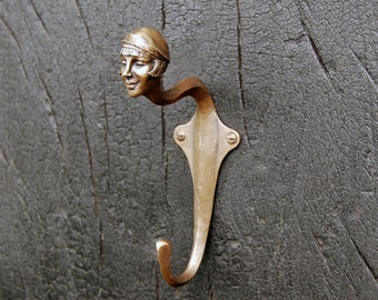 Art Deco Flapper Wall Hanger: Solid Bronze 1920s Sculpture. No. 6