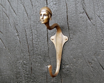 Perchero Art Déco de bronce estilo flapper: Arte mural de jazz de los años 20. N.° 1