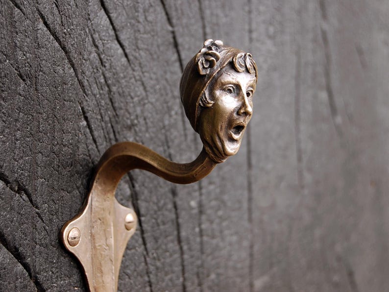 Gancho de pared Art Déco de bronce: colgador de escultura de jazz de los años 20. N.° 5 imagen 8