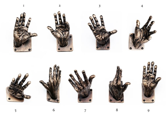 Hand Coat Hook 2 Hand Wall Decoration Wall Art Hand Art Bronze
