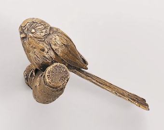 Bronze Long-Tailed Tit Bird Wall Hook - Nature Inspired Decor