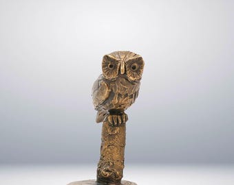 Bronze Owl Sculpture: Handcrafted Bird Ornament, UK Foundry