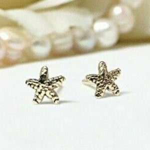 Starfish Earrings Gold, 14K Stud Earrings Set, Star Ear Stud, Tiny Studs Gold, Nautical Jewelry, Gift for Her, Girls Earrings, Beach Jewelry