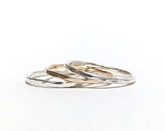 Stacking Ring Set of 3, Stacking Rings Sterling Silver, Skinny Stacking Ring Gold, Stackable Ring, Stack Ring, Thin Rings Set Thin Gold Ring
