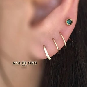 Orecchini a triplo cerchio, set di orecchini a triplo lobo, orecchini con triplo foro per infilare l’orecchio, orecchino multi piercing, orecchini a tripla elica