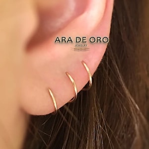 Boucles d'oreilles triples, Boucles d'oreilles tire-bouchon, Boucle d'oreille triple lobe, Piercing spirale, Boucle d'oreille avec enfile-oreilles triple perce, Créoles de boucle d'oreille torsadées