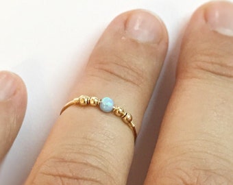 Opal Midi Ring Gold, Adjustable Ring For Women, Gold Knuckle Ring Adjustable, Toe Ring Gold, Thin Ring With Stone, 9K Gold Ring, Opal Ring