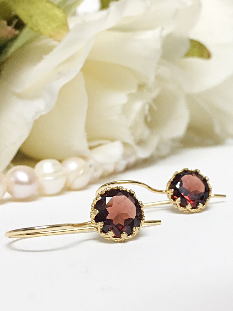 Gold Earrings 14k Drop Earrings Gold Solid Gold Etsy