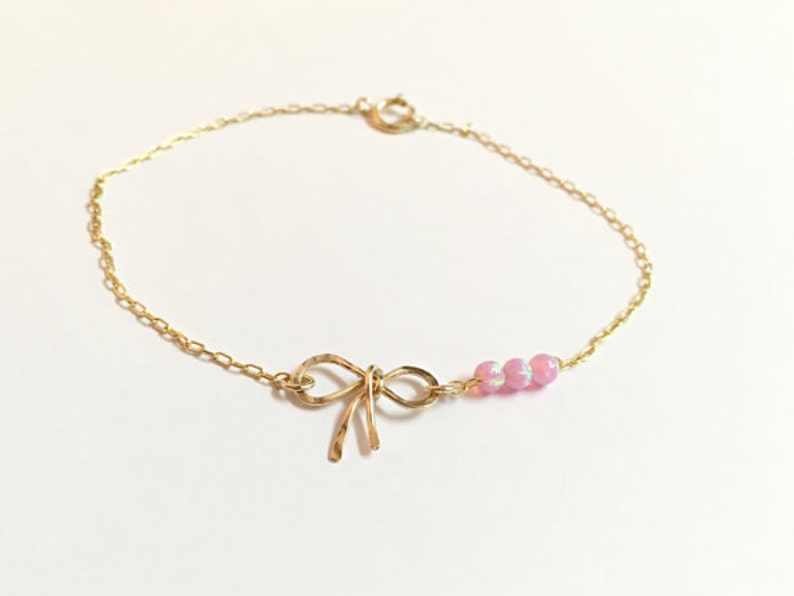 Bow Baby Anklet baby ankle bracelet baby opal jewelry Etsy