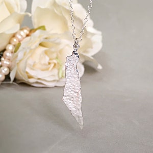 Israel Halskette, Landkarte Halskette Silber, Bar Mitzva Geschenk Halskette, Heiliges Land Halskette Israel, Land Halskette Israel, Jejuda Schmuck Israel