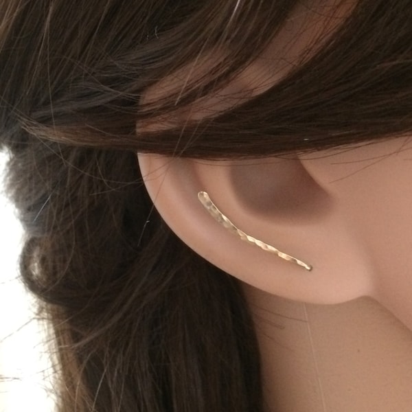 Line Earring Crawler, Long Climber Earring, Bar Ear Crawler Bar Earrings, Climbing Earrings, Gold Bar Earrings, Line Ear Crawler Earrings