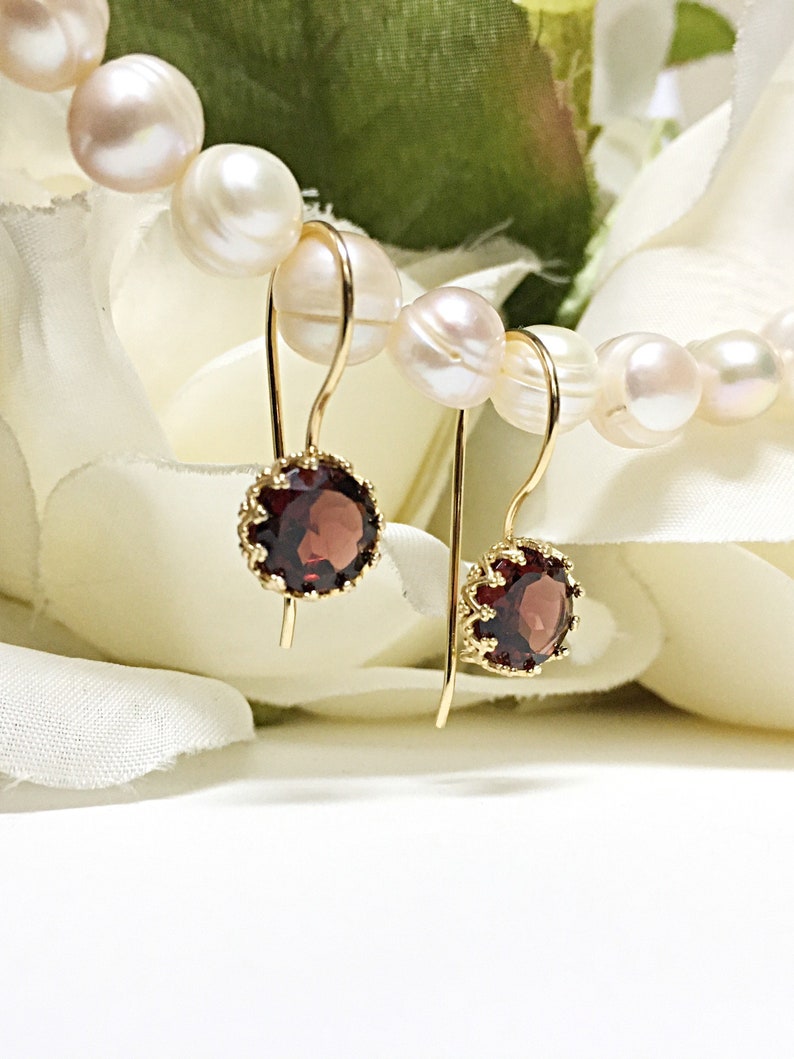 Gold Earrings 14k Drop Earrings Gold Solid Gold Etsy