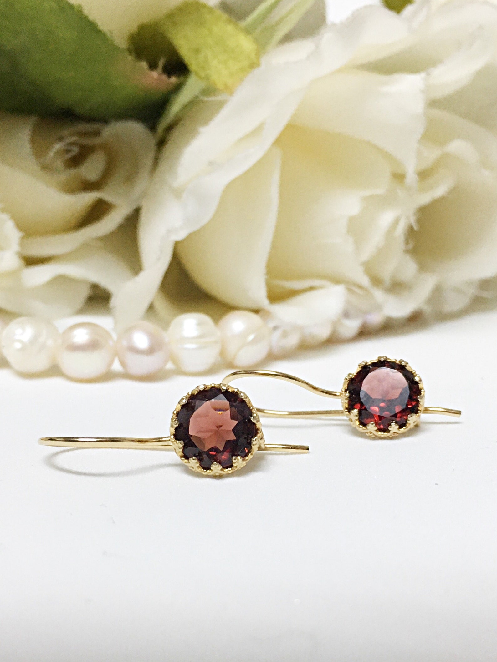 Gold Earrings 14k Drop Earrings Gold Solid Gold Etsy