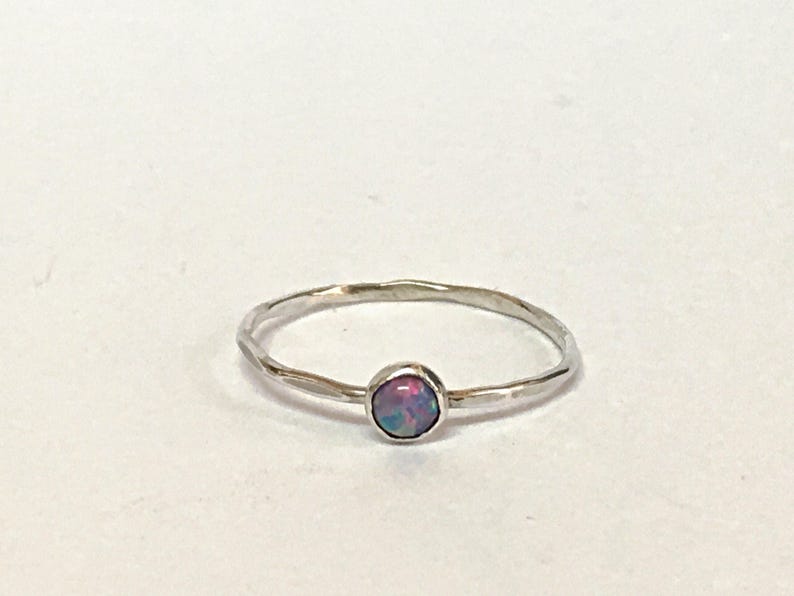 Stacking Rings Sterling Silver 14K Gold Rings For Women Opal Rings For Women Stack Ring Opal Ring October Birthstone Ring Thin Opal Ring