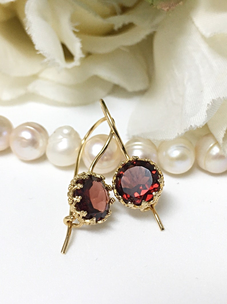 Gold Earrings 14k Drop Earrings Gold Solid Gold Etsy