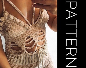 Patrón de bralette de crochet: Top de encaje Goddess Crush (Descargar PDF)