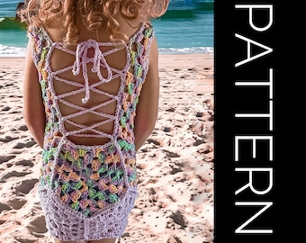 Crochet Toddler Cover Up PATTERN: Pee Wee Chroma, Beach Dress (PDF Download)