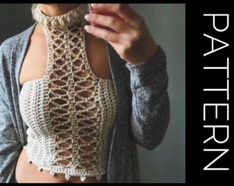 Modello bralette all'uncinetto: top in pizzo a gabbia (schema PDF)