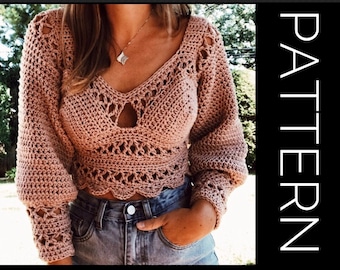 Crochet Sweater PATTERN, Sweater, Pullover Sweater Crochet PDF Pattern, Oversized Sweater, Cold Shoulder Sweater, Off the shoulder sweater