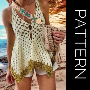 Crochet Top Crochet Pattern, Granny Crochet Top, Boho Crochet, Crochet Vest, Summer Crochet