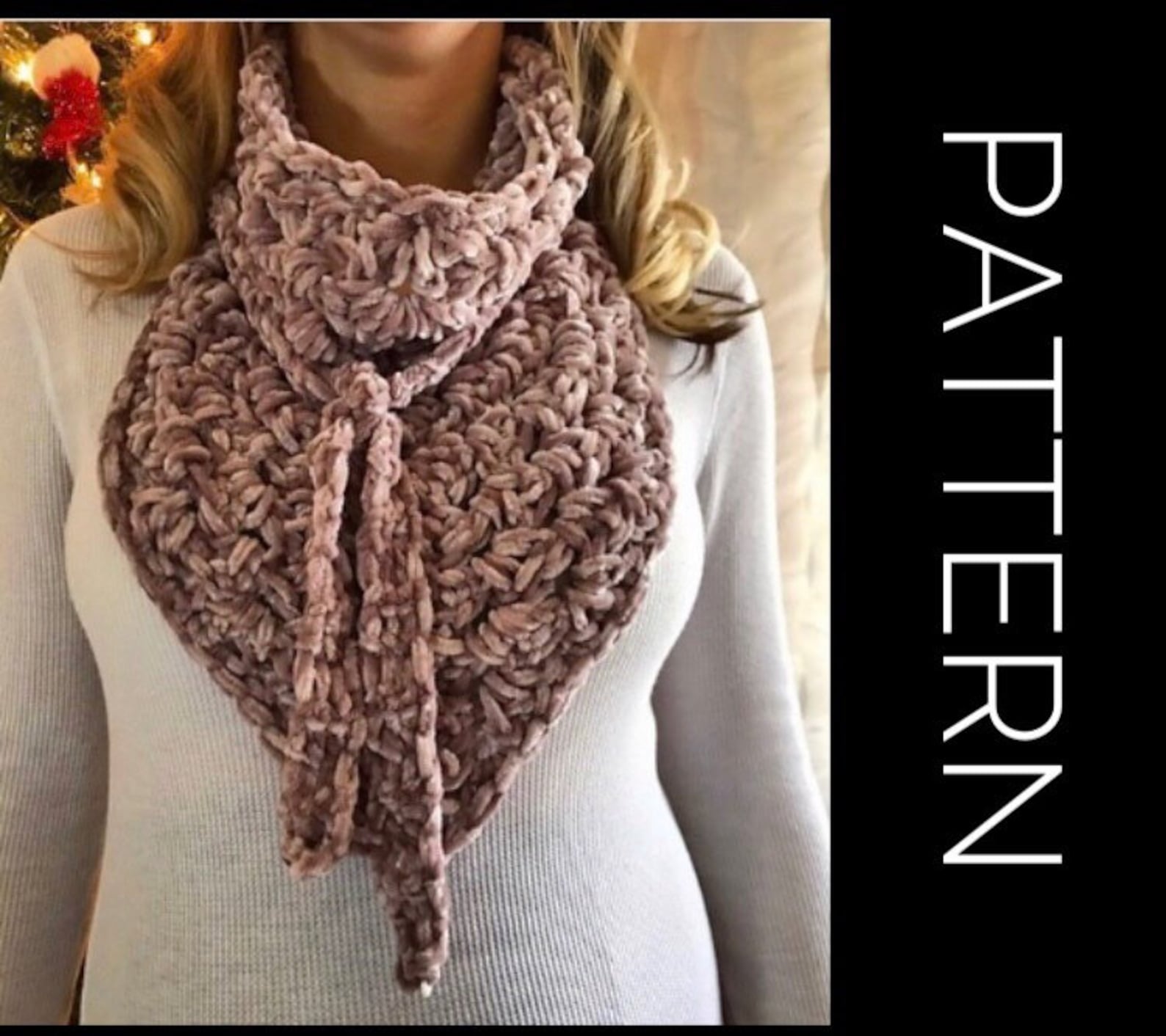 Crochet Pattern for Triangle Scarf Triangle Wrap Triangle Etsy