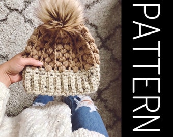 Crochet Hat Pattern, Beanie pattern, Crochet beanie pattern, women's hat pattern, instant download, crochet toque hat pattern
