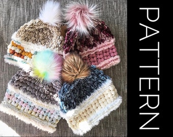 Crochet Hat Pattern, Beanie pattern, Crochet beanie pattern, women’s hat pattern, instant download, crochet fitted hat pattern