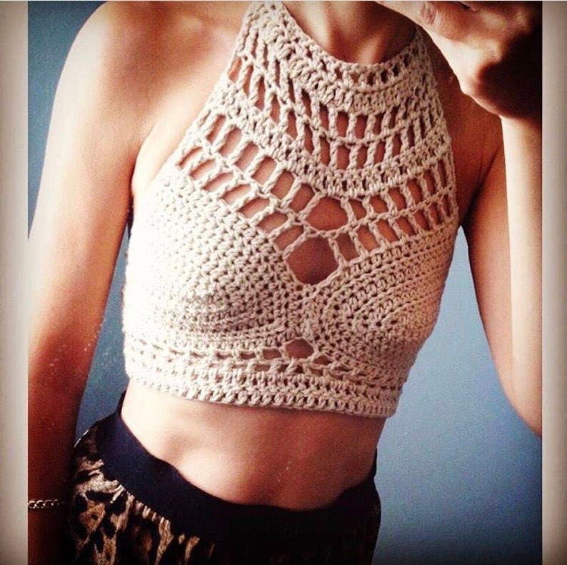 Crochet bralette PATTERN , crochet top pattern Bralette Top Pattern Crochet Crop Top Crochet Lace Top Crochet Bikini Top Crochet Bra image 5