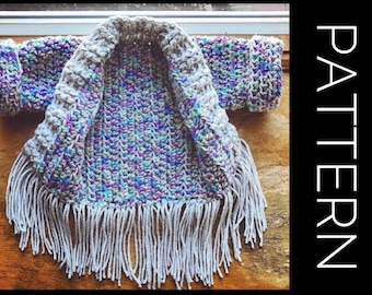 Crochet Baby Fringe Sweater Pattern: Boho Style (0-3 Months) (PDF Pattern)