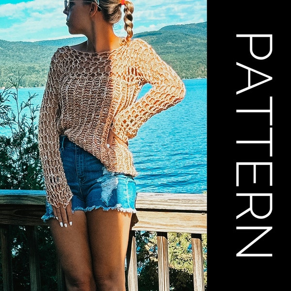 Boho Crochet Sweater Pattern: Lake Dayz Oversized Top (PDF Pattern)