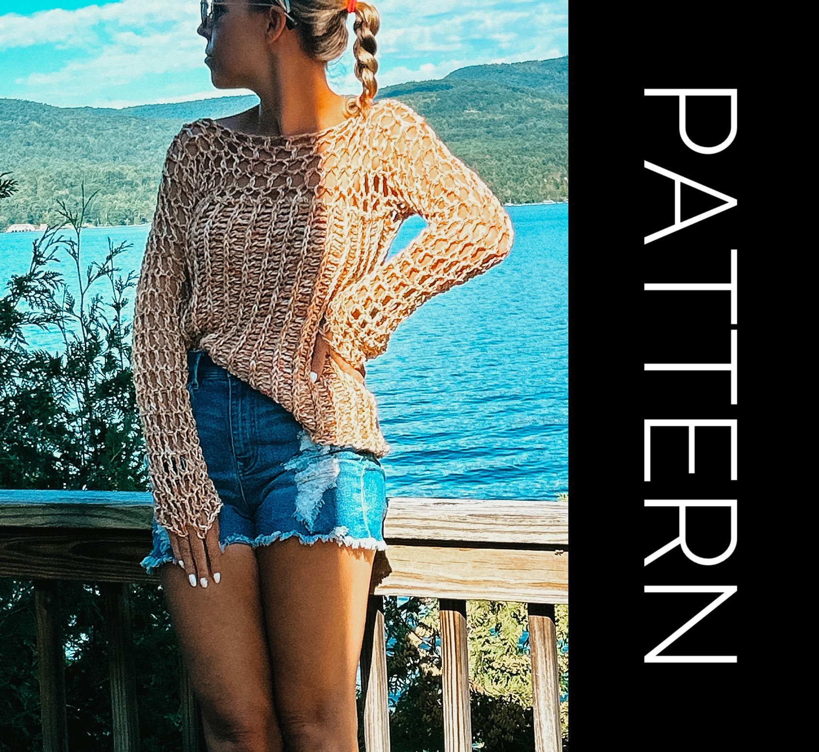 Long Sleeves Chevron Patterned Crochet Top: Vintage Style at Leto