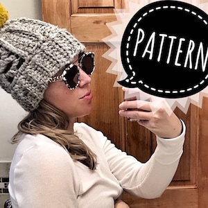 Crochet Hat Pattern, Beanie pattern, Crochet beanie pattern, women&#39;s hat pattern, instant download, crochet fitted hat pattern